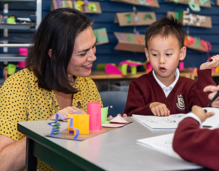 Stratford Hall teacher and student